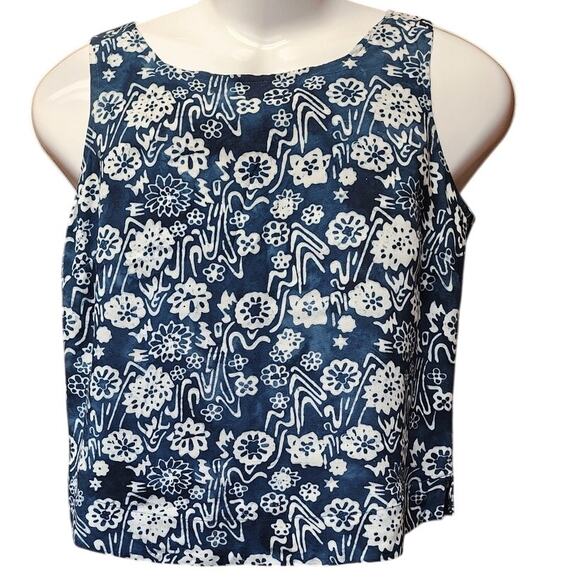 Nordic Traders Blue and white Tank Top Blouse Women's Size Small - Picture 1 of 9
